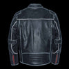 Milwaukee Leather MLM1535 Men's Vintage Grey 'Triple Vent' Leather Jacket with Zipper Color Accent