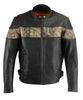 Milwaukee Leather MLM1595 Men's 'Jungle Mossy' Side Stretch Leather Motorcycle Racer Jacket