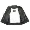 Milwaukee Leather MLM3513 Men's Distressed Grey Dual Closure Open Neck Club Style Motorcycle Leather Vest