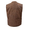 Milwaukee Leather MLM3519 Men's 'Rustler' Vintage Crazy Horse Brown Leather Club Style Motorcycle Vest