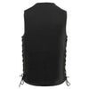 Milwaukee Leather MLM3520 Men's Black Straight Bottom Side Lace Motorcycle Leather Vest