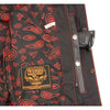 Milwaukee Leather MLM3526 Men's Black 'Paisley' Accented Red Stitching Leather Vest – w/ Armhole Trim Open Collar Design