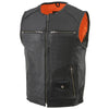 Milwaukee Leather MLM3570 Men's Black Leather Vest with Side Stretch Flex