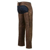 Milwaukee Leather MLM5518 Men's 'The Ryder' Vintage Crazy Horse Brown Slash Pockets Leather Chaps