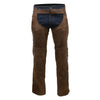 Milwaukee Leather MLM5518 Men's 'The Ryder' Vintage Crazy Horse Brown Slash Pockets Leather Chaps