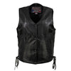 Milwaukee Leather USA MADE MLVSL5002 Women's Black 'Kitten' Leather Motorcycle Vest with Side Laces