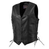 Milwaukee Leather USA MADE MLVSM5008 Men's Black 'Buster' Side Lace Premium Motorcycle Leather Vest