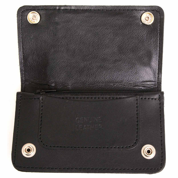 まいろ　Llife LEATHER CHAIN WALLET RRL Leather Chain Wallet Black Over Brown - MILWORKS