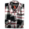 NexGen MNG11625 Men's Black and White with Red Long Sleeve Cotton Flannel Shirt