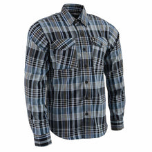 NexGen MNG11626 Men's Black and White with Blue Long Sleeve Cotton Flannel Shirt