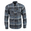 NexGen MNG11626 Men's Black and White with Blue Long Sleeve Cotton Flannel Shirt