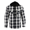 NexGen MNG11629 Men's Black and White Long Sleeve Cotton Flannel Shirt with Hoodie