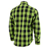 NexGen MNG11632 Men's Black and Neon Green Long Sleeve Cotton Flannel Shirt