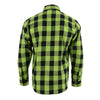 NexGen MNG11632 Men's Black and Neon Green Long Sleeve Cotton Flannel Shirt