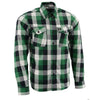 NexGen MNG11636 Men's Green and White Long Sleeve Cotton Flannel Shirt