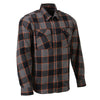 Milwaukee Leather MNG11648 Men's Grey with Brown and Orange Long Sleeve Cotton Flannel Shirt