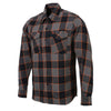 Milwaukee Leather MNG11648 Men's Grey with Brown and Orange Long Sleeve Cotton Flannel Shirt