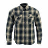 Milwaukee Leather MNG11649 Men's Grey with Black Long Sleeve Cotton Flannel Shirt