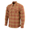 Milwaukee Leather MNG11653 Men's Brown and Beige Long Sleeve Cotton Flannel Shirt