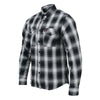 Milwaukee Leather MNG11654 Men's Black and White Long Sleeve Cotton Flannel Shirt