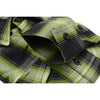 Milwaukee Leather MNG11657 Men's Black and Green with White Long Sleeve Cotton Flannel Shirt