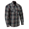 Milwaukee Leather MNG11658 Men's Black and Grey with Red Long Sleeve Cotton Flannel Shirt