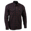 Milwaukee Leather MNG11665 Men's Black and Red Long Sleeve Cotton Flannel Shirt