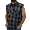 Milwaukee Leather MNG11689 Men’s Black and Red Cut Off Flannel Shirt