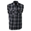 Milwaukee Leather MNG11689 Men’s Black and Red Cut Off Flannel Shirt