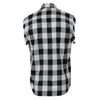 Milwaukee Leather MNG11690 Men’s Black and White Cut Off Flannel Shirt