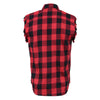 Milwaukee Leather MNG11692 Men’s Black and Red Cut Off Flannel Shirt