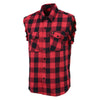 Milwaukee Leather MNG11692 Men’s Black and Red Cut Off Flannel Shirt