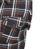 Milwaukee Leather MNG11693 Men's 'Checkered' Black and Brown with White Cut Off Flannel Shirt