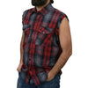 Milwaukee Leather MNG11696 Men’s Black and Grey with Red Cut Off Flannel Shirt