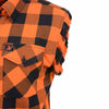 Milwaukee Leather MNG11698 Men's 'Checkered' Black and Orange Cut Off Flannel Shirt