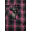 NexGen MNG21604 Women's Casual Black with Pink Long Sleeve Casual Cotton Flannel Shirt