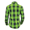 NexGen MNG21606 Women's Casual Lime Green and Black Long Sleeve Cotton Casual Flannel Shirt