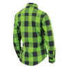 NexGen MNG21606 Women's Casual Lime Green and Black Long Sleeve Cotton Casual Flannel Shirt