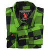 NexGen MNG21606 Women's Casual Lime Green and Black Long Sleeve Cotton Casual Flannel Shirt