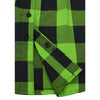 NexGen MNG21606 Women's Casual Lime Green and Black Long Sleeve Cotton Casual Flannel Shirt