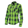 NexGen MNG21606 Women's Casual Lime Green and Black Long Sleeve Cotton Casual Flannel Shirt