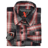 Milwaukee Leather MNG21613 Women's Black and Red with White Long Sleeve Cotton Flannel Shirt