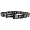 Milwaukee Leather MP7101 Men's Cross and Stud Black Genuine Leather Biker Belt with Interchangeable Buckle