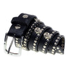 Milwaukee Leather MP7103 Men's Black Studs and Skulls Genuine Leather Belt for Biker with Buckle - 1.5 inches Wide