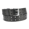 Milwaukee Leather MP7121 Men's Double Prong - Black Genuine Leather Belt with Interchangeable Buckle - 1.5 inches Wide