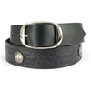 Milwaukee Leather MP7123 Men's Cross Hatch & 5 Cent Buffalo-Black Genuine Leather Belt w/ Interchangeable Buckle-1.5 In Wide