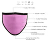 Milwaukee Leather MP7924FM Ladies 'Black and PInk' 100 % Cotton Protective Face Mask with Optional Filter Pocket