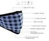 Milwaukee Leather (Multi-Pack) MP7924FM 'Blue Checkered' 100 % Cotton Protective Face Mask with Optional Filter Pocket