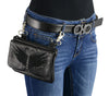 Milwaukee Leather MP8850 Ladies ‘Winged’ Black Leather Multi-Pocket Belt Bag