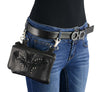 Milwaukee Leather MP8851 Women's Black Leather Multi Pocket Belt Bag